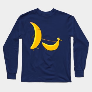 Funny banana with banana dachshund Long Sleeve T-Shirt